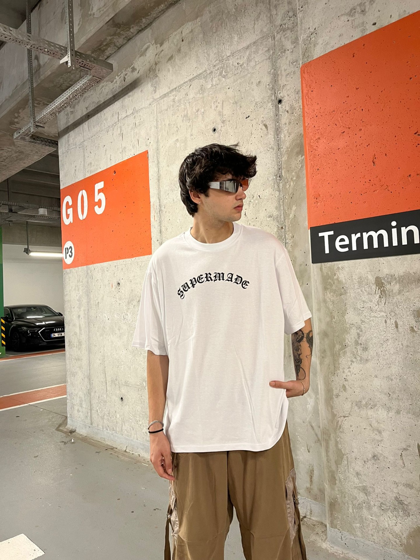 Supermade Font White Oversize Tshirt