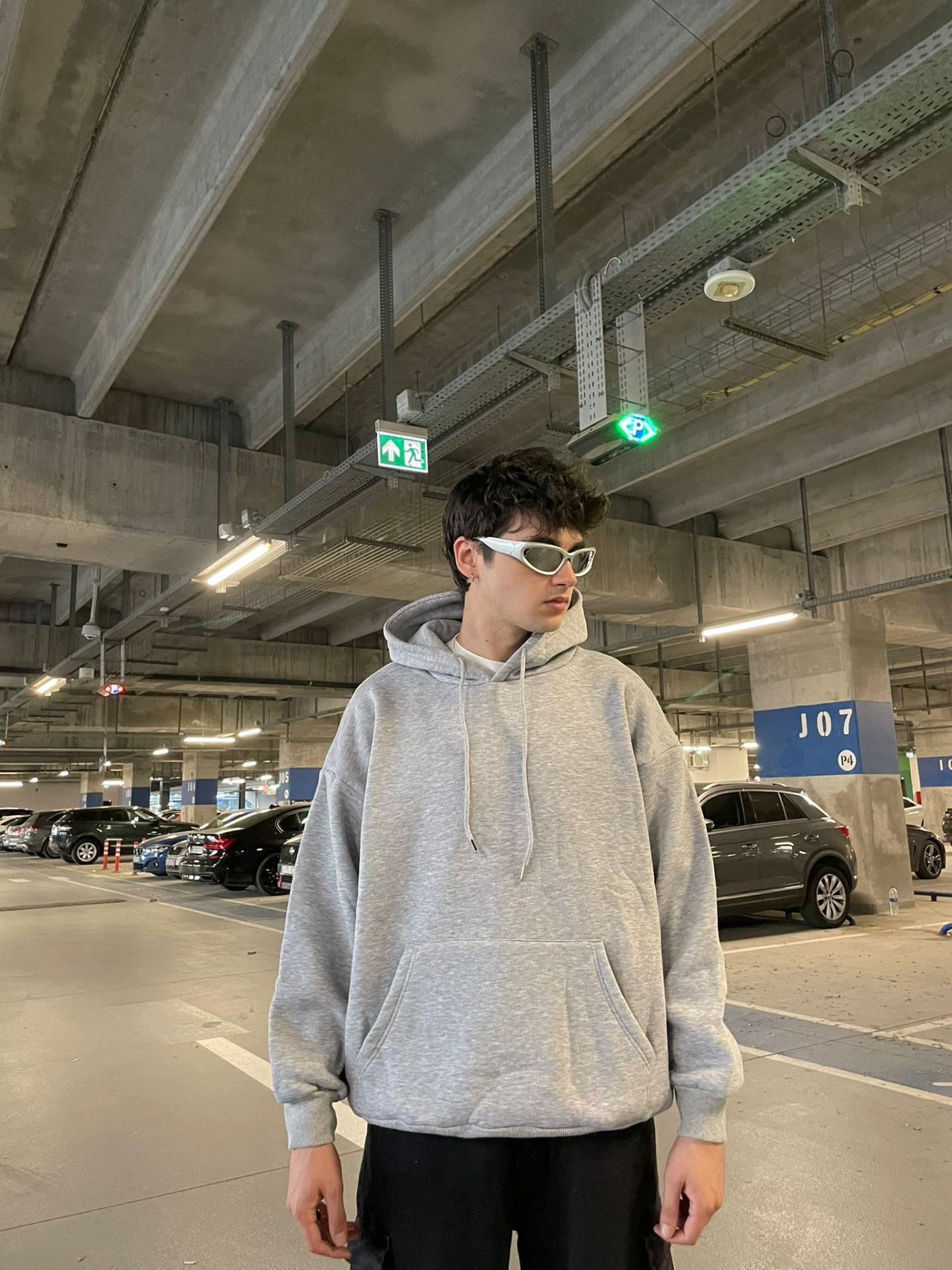 Gri Basic Oversize Hoodie