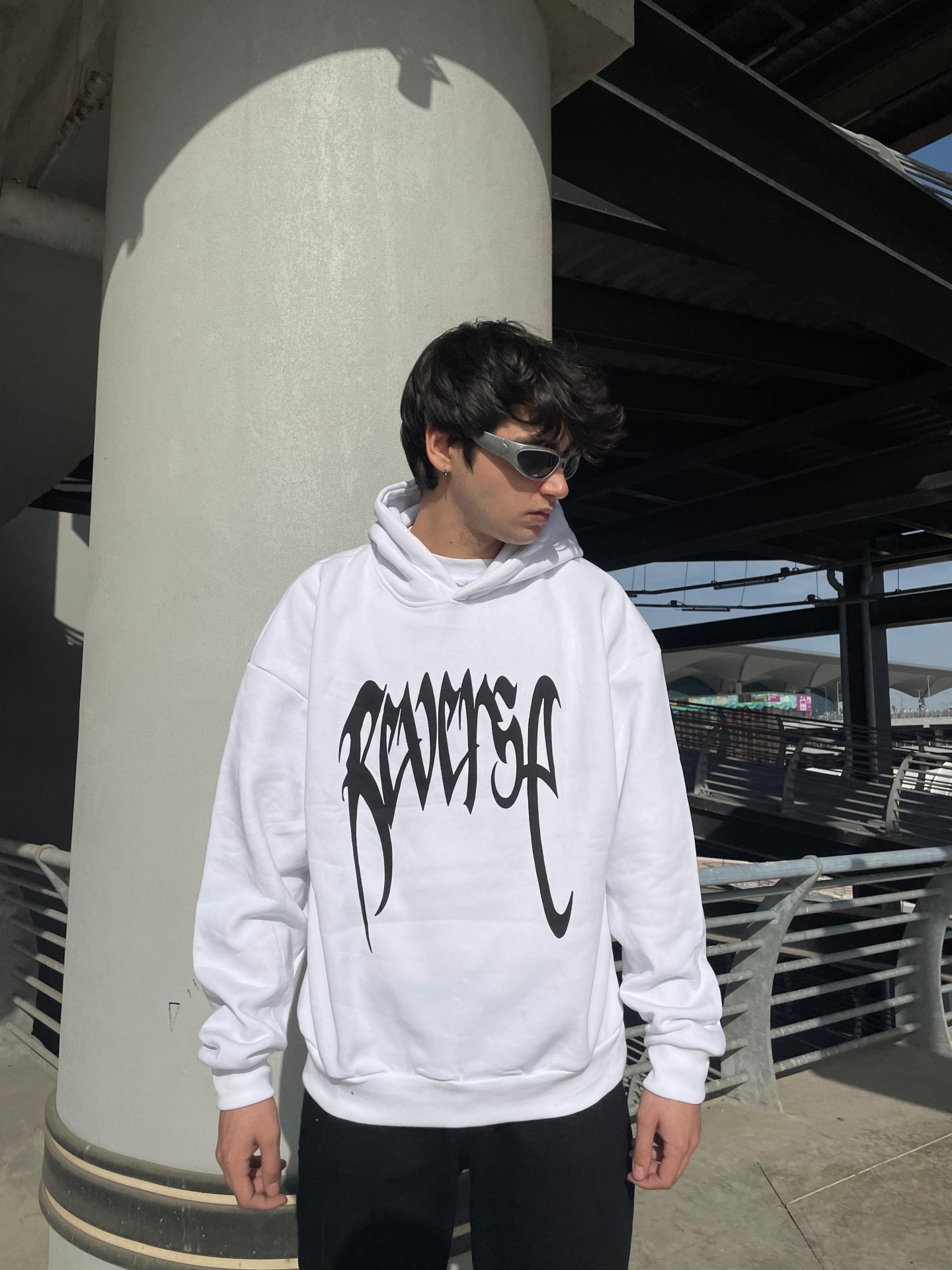 Revenge Print White Hoodie 