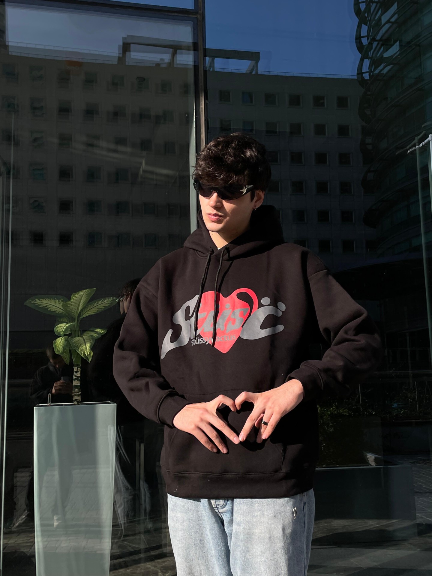 Cactüs Love Black Oversize Hoodie