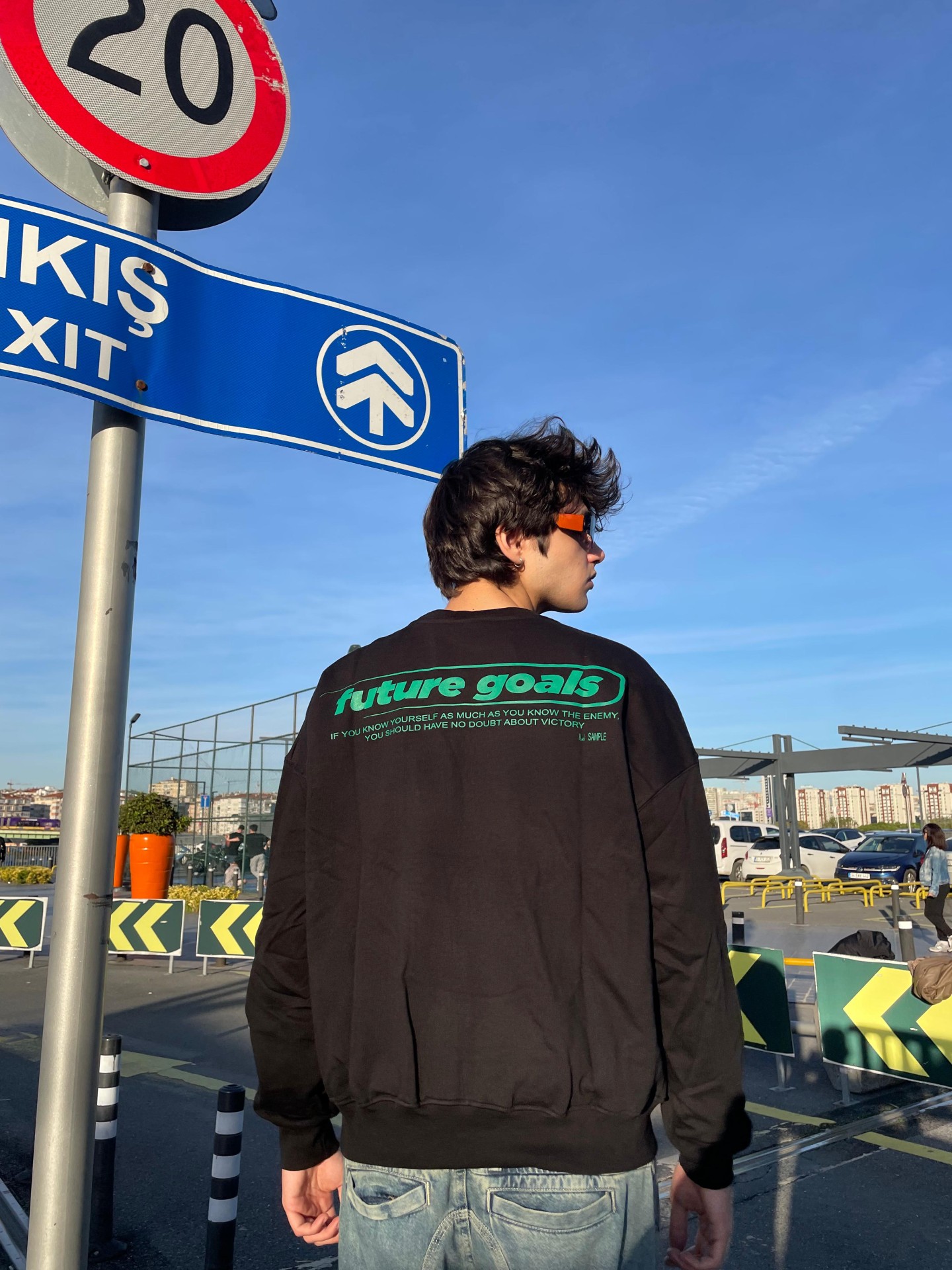 Future Goals Print Black Sweatshirts