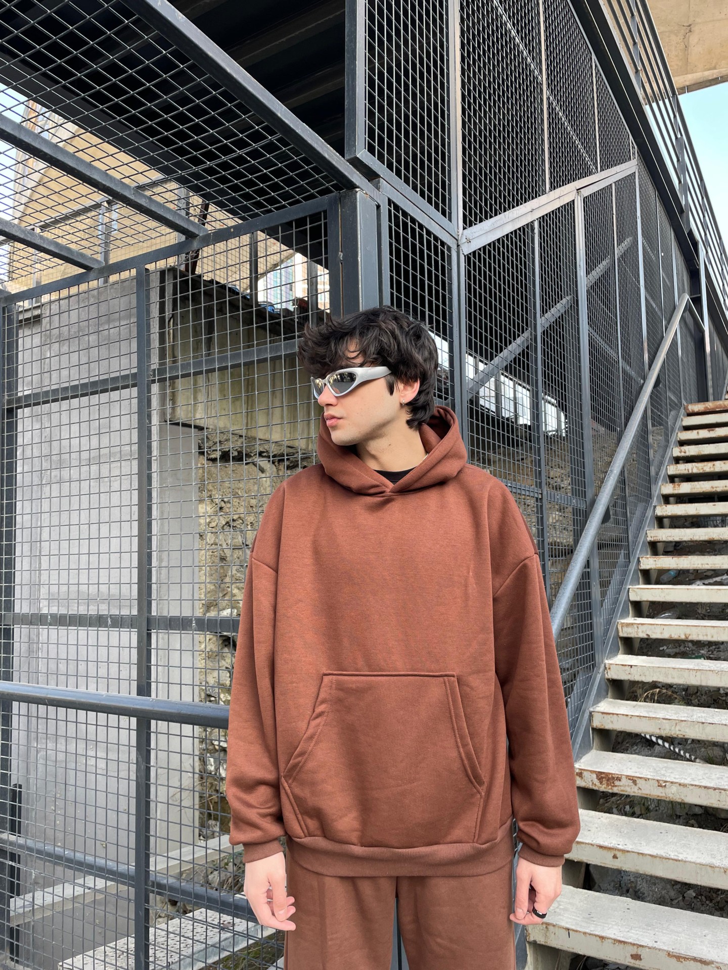 Brown Basic Oversize Hoodie