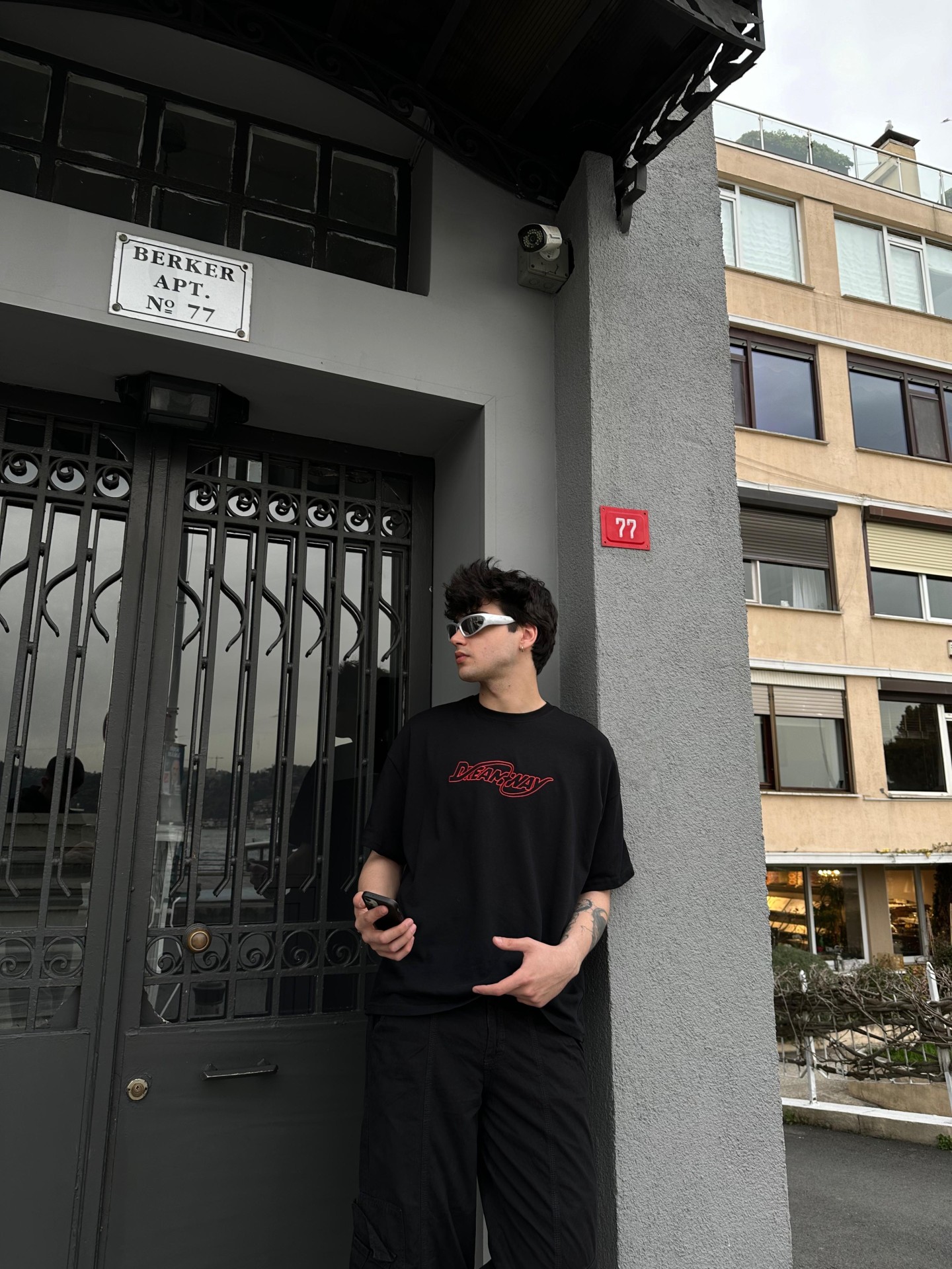 Dreamway Baskılı Siyah Oversize Tshirt