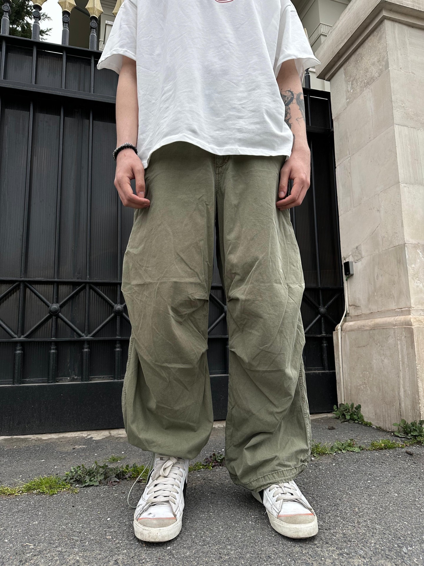 Yeşil Paraşüt Baggy Pantalon