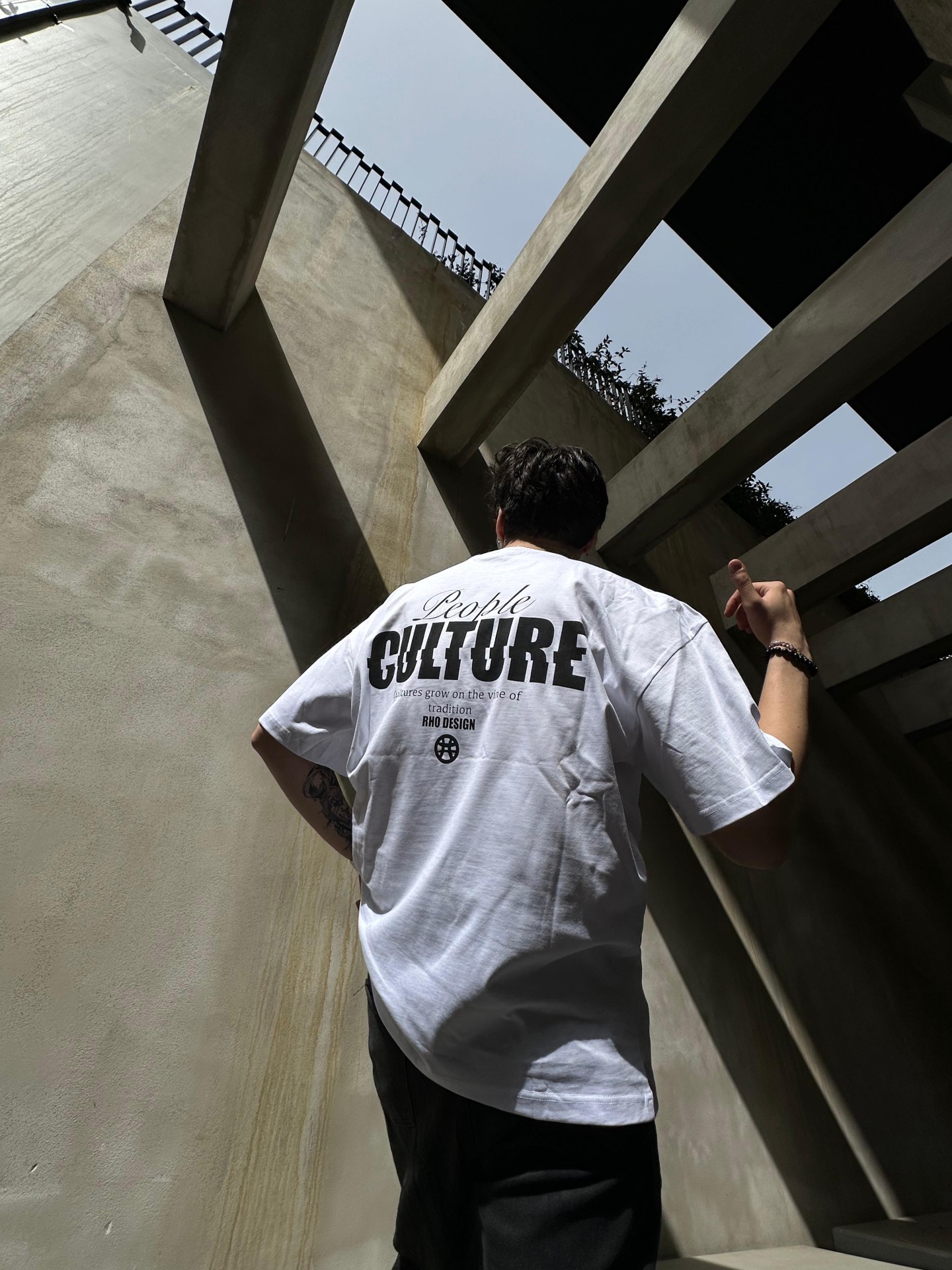 People Culture Print Beyaz Tshirt