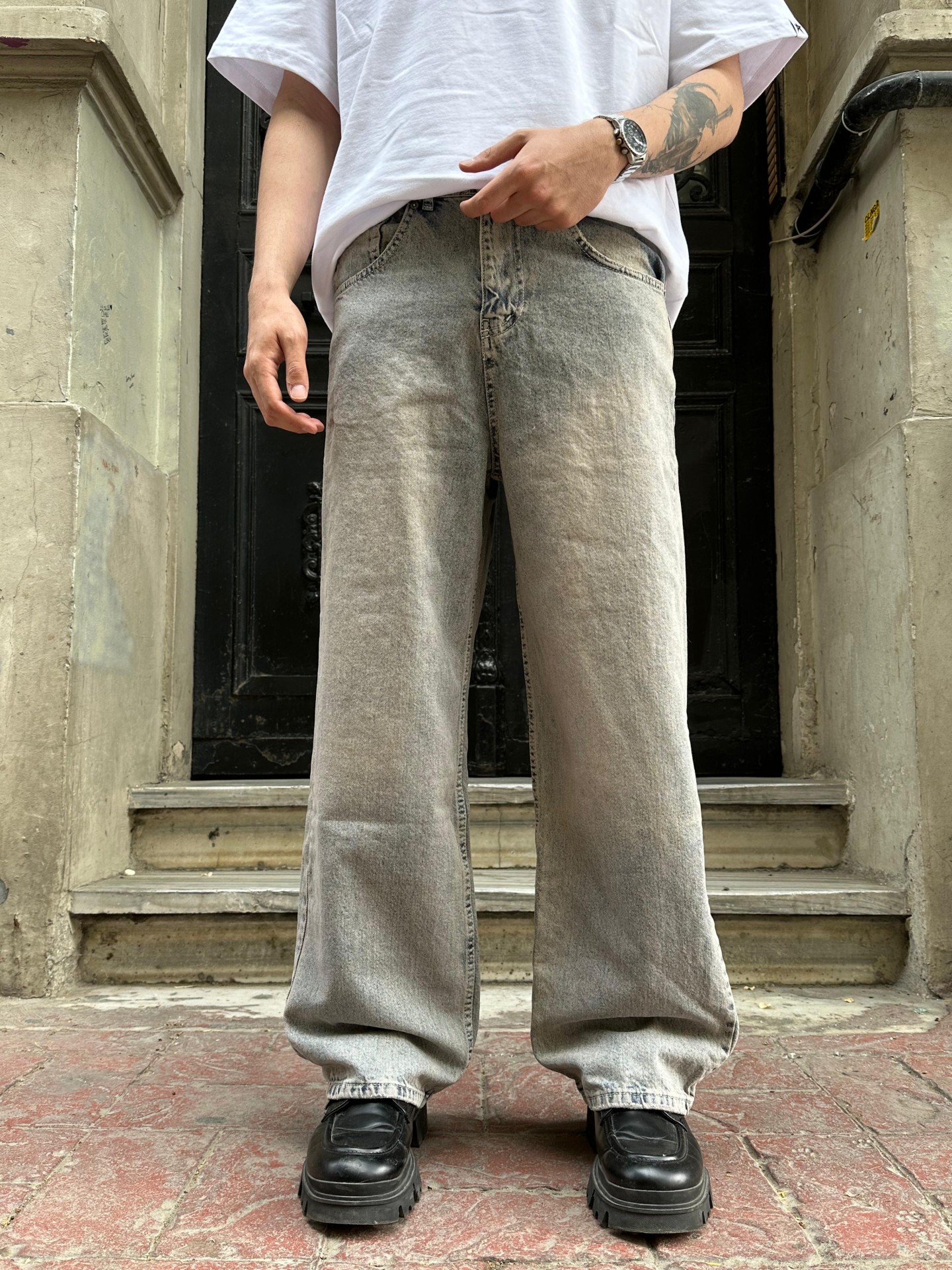 Soft Blue Vintage Baggy Pantalon 