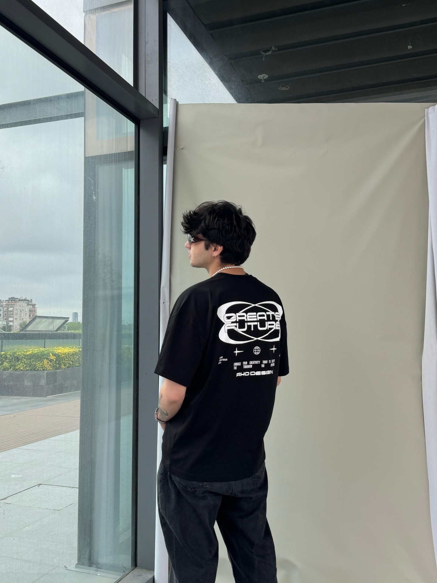 Create Future Print Black T-shirt 