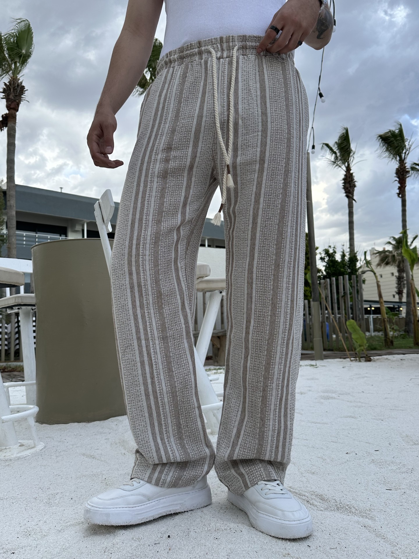 Linen Collection Kordonlu Keten Pantalon 