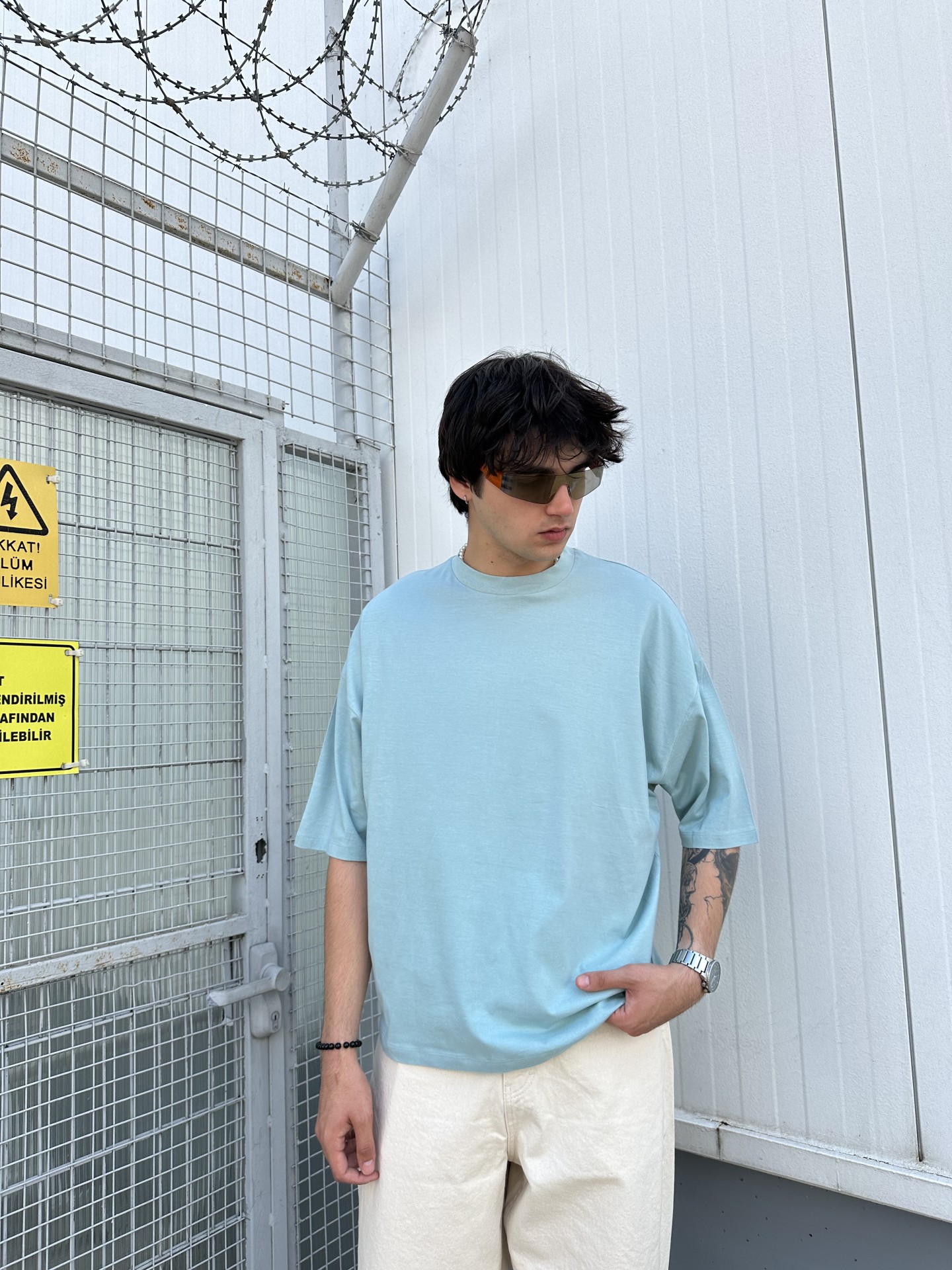 Yeşil Basic Oversize Tshirt