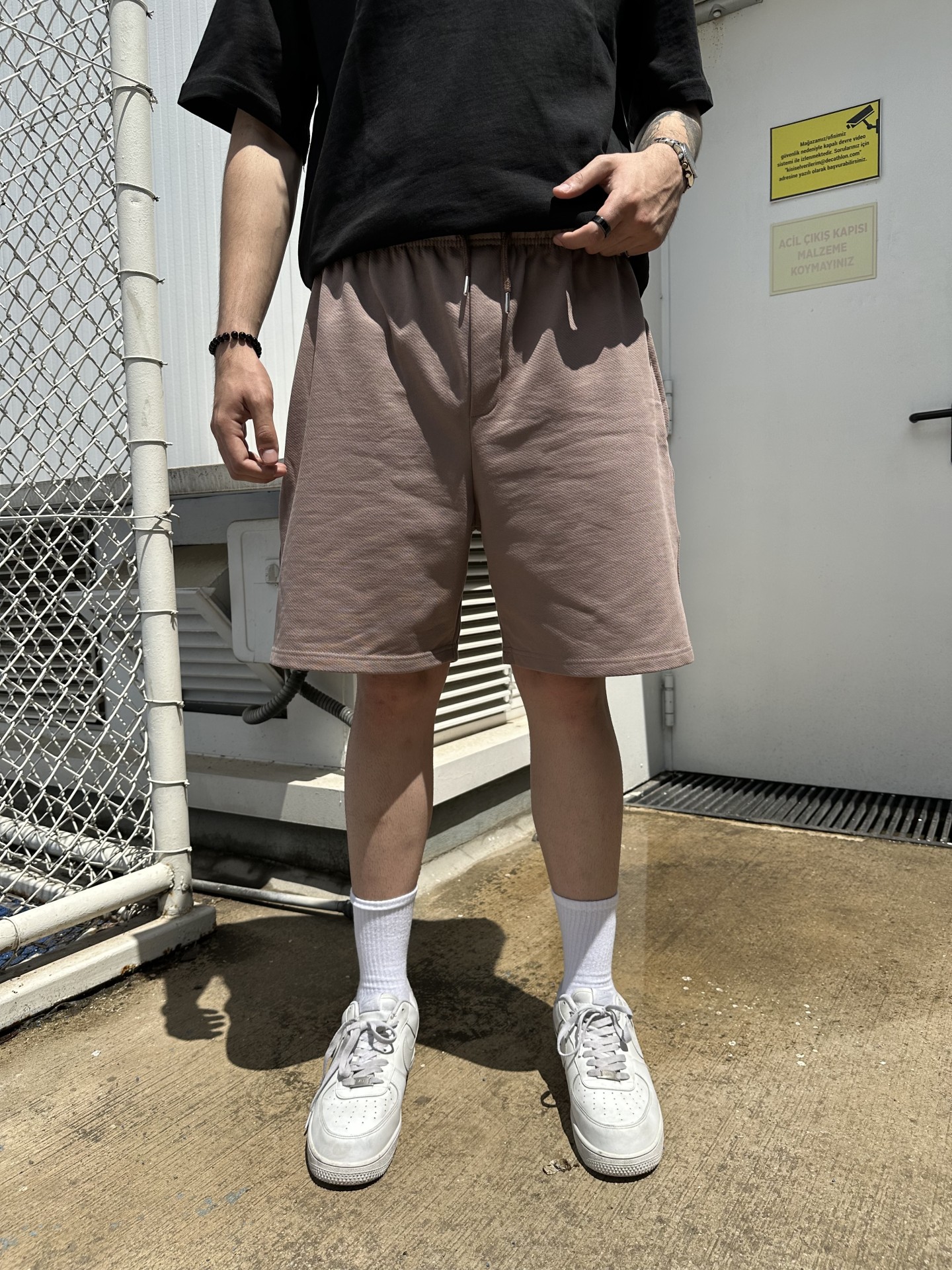 Kahverengi Basic Oversize Şort