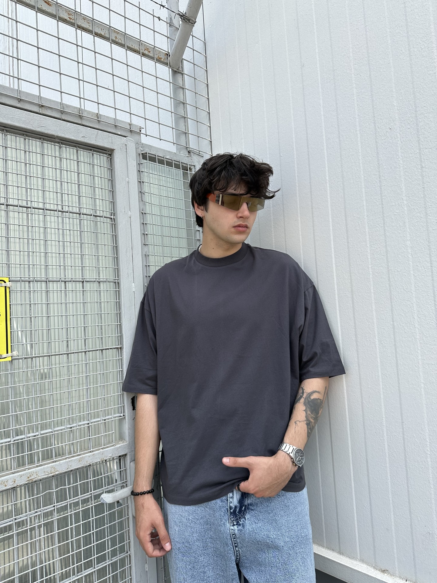 Antrasit Basic Oversize Tshirt 