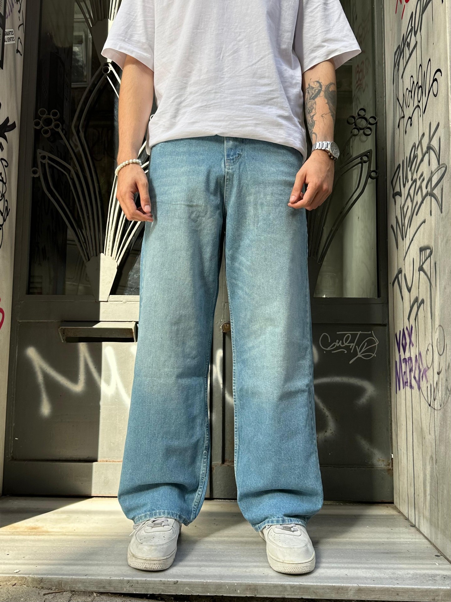 Ocean Blue Baggy Pantolon