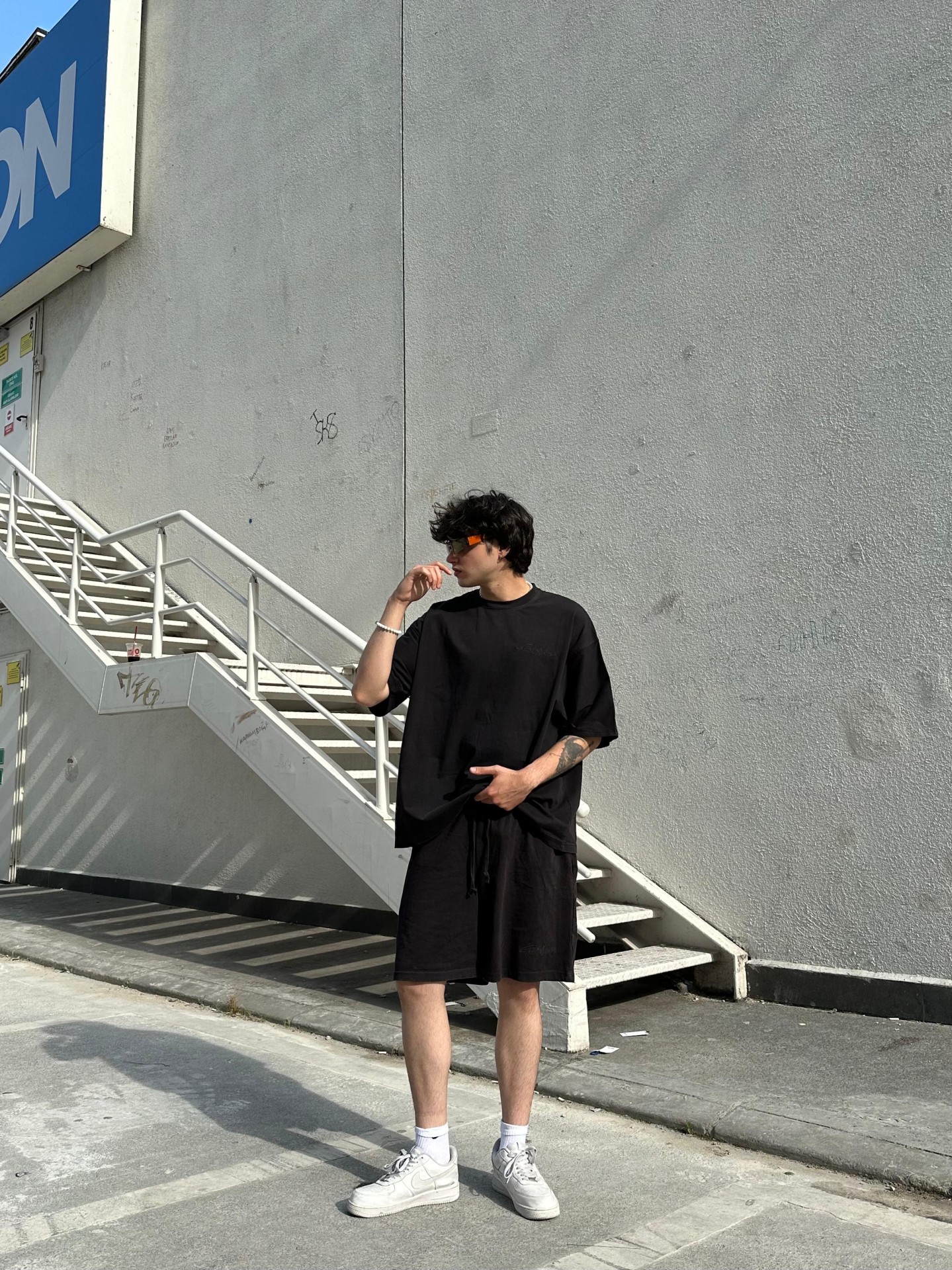 The Dad Basic Black Şortlu Takım