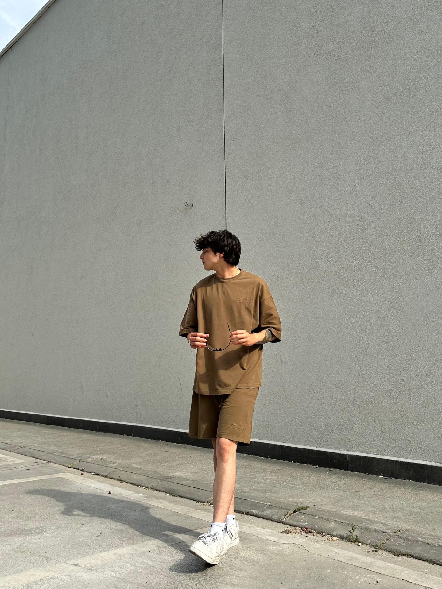 The Dad Basic Brown Şortlu Takım