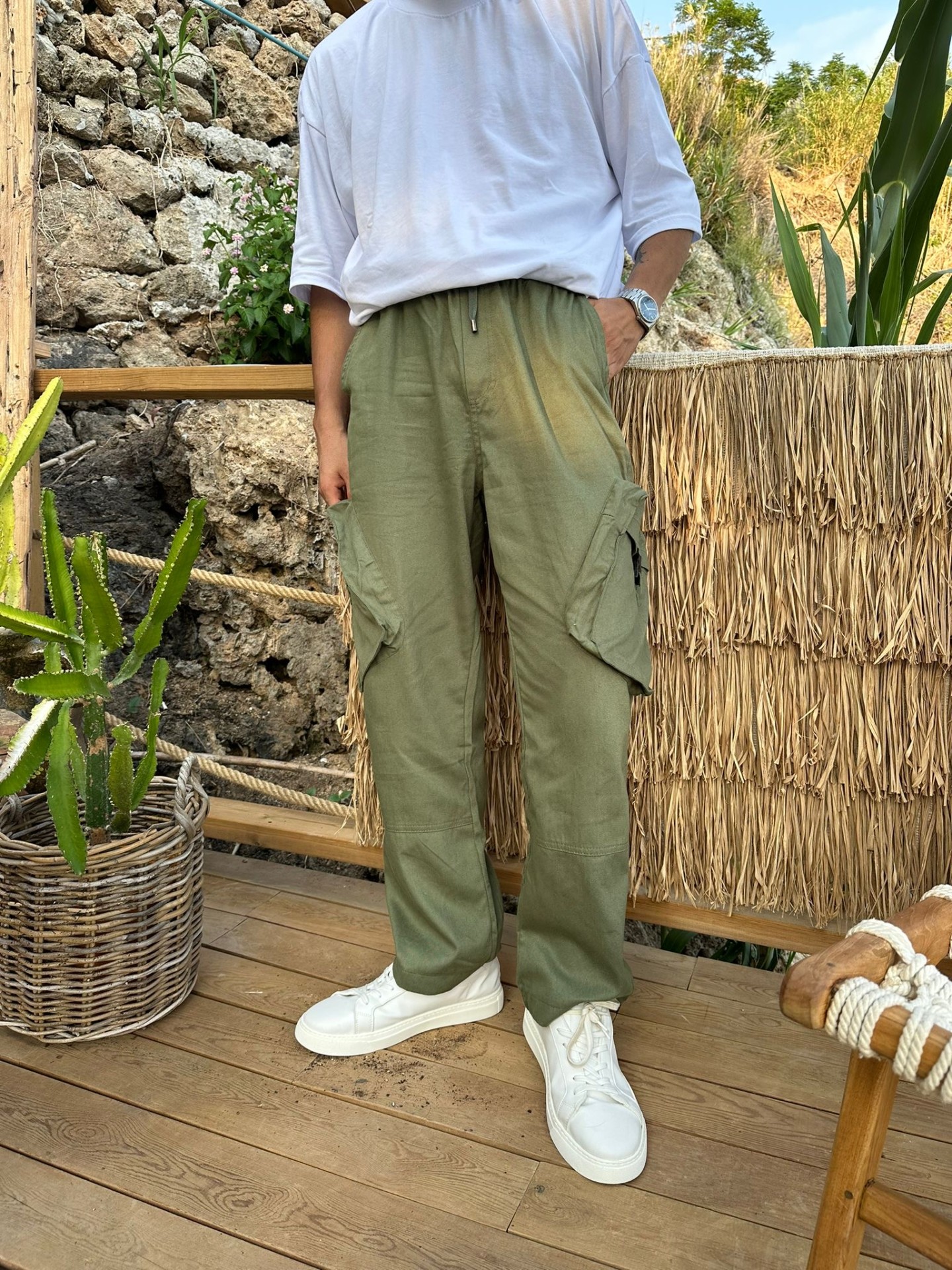 Cargo Cepli Green Baggy Pantolon