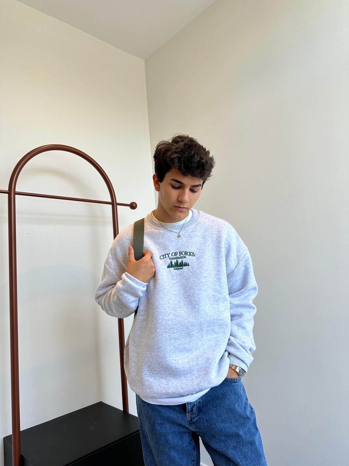 Cıty Of Forks Gri Melanj Sweatshirt
