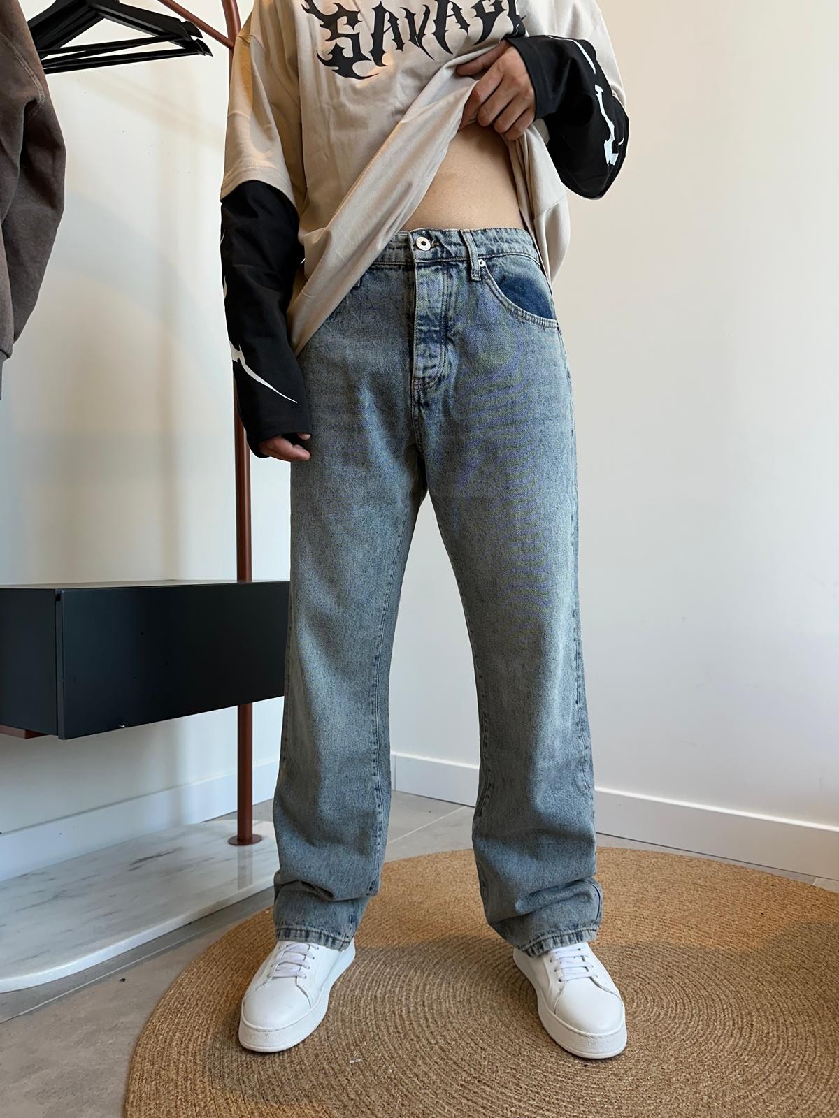Grj Style Mint Washed Baggy Jean