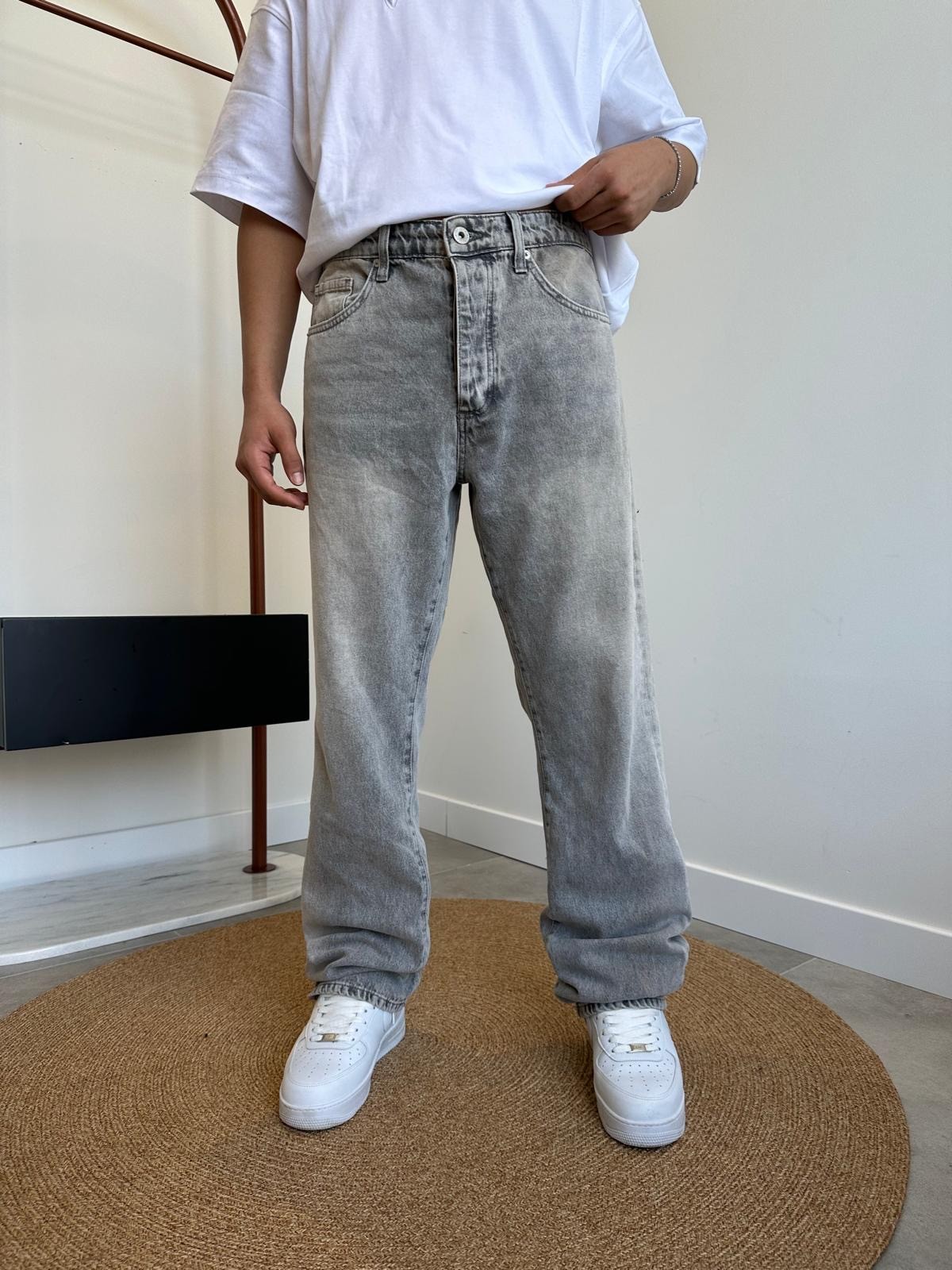 Grj Style Washed Grey Baggy Jean