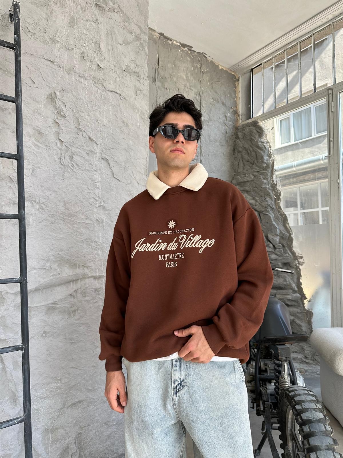 Montmare Kahve Oversize Sweatshirt 
