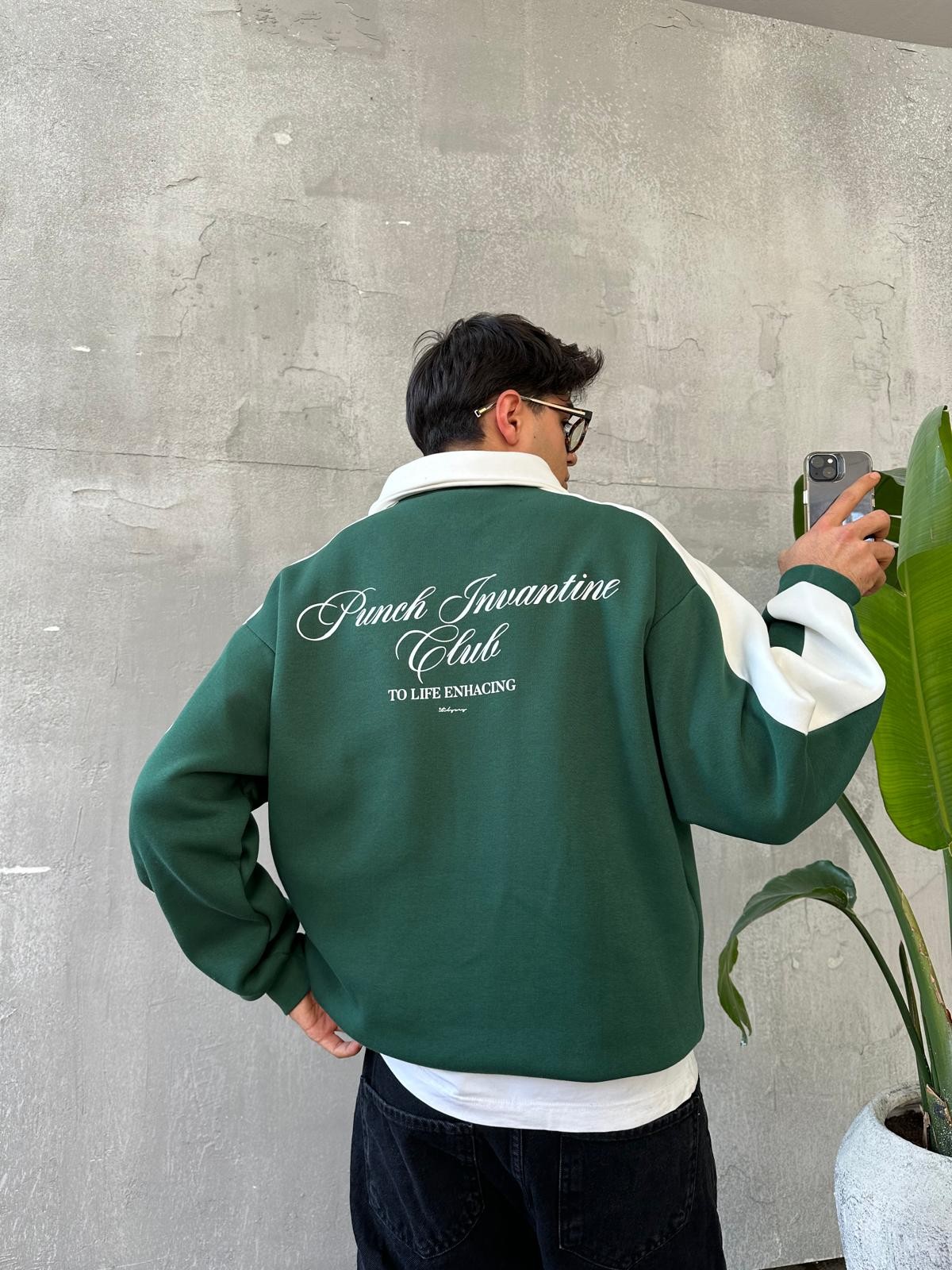Punch Club Green Back Print Sweatshirt 