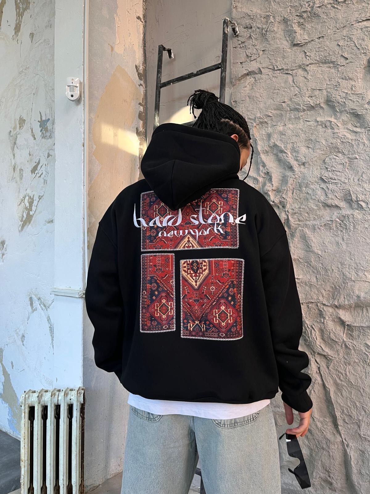 Hardstone Etnik Baskılı Hoodie 