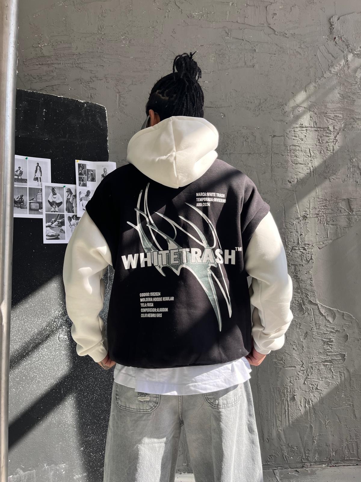 White Trash Siyah Reglan Hoodie