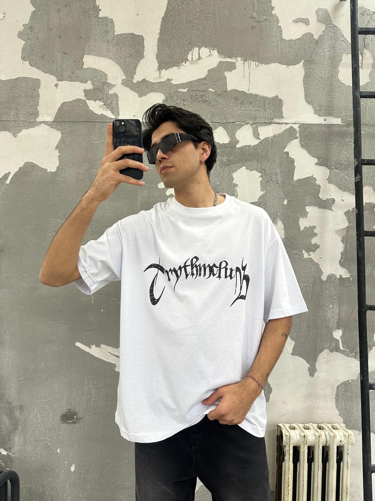 Arabic Font Print White Tshirt 