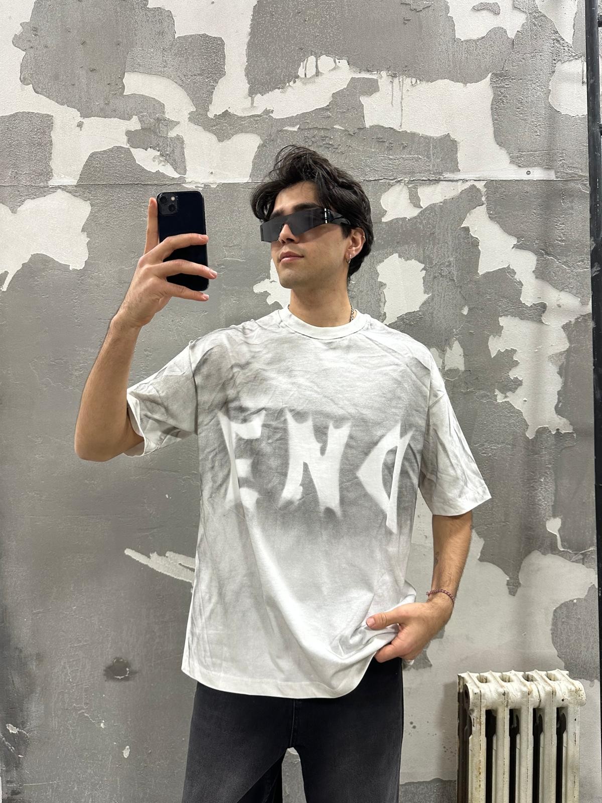 End Print White Washed T-Shirt 