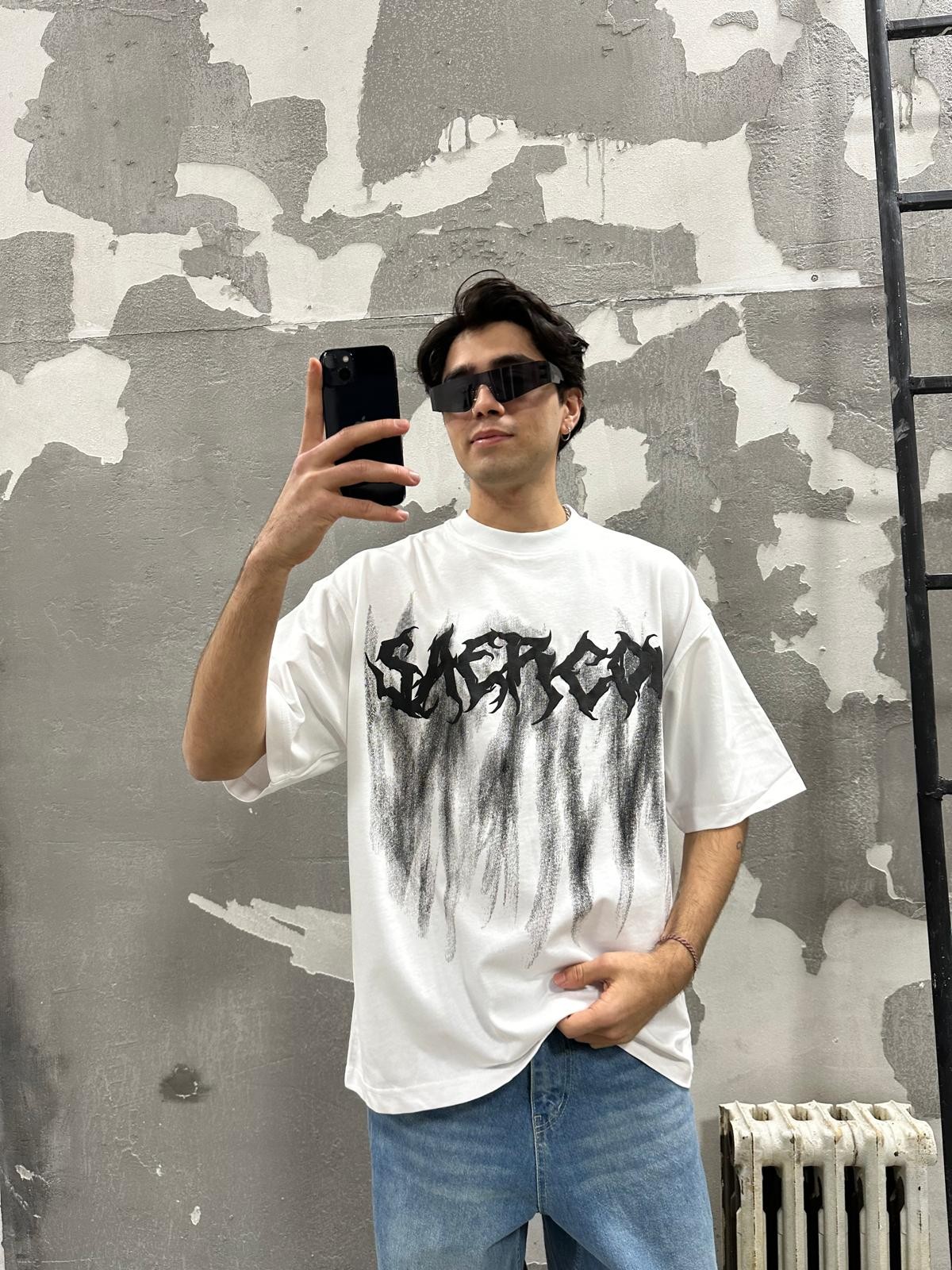 Saercow Print White T-Shirt