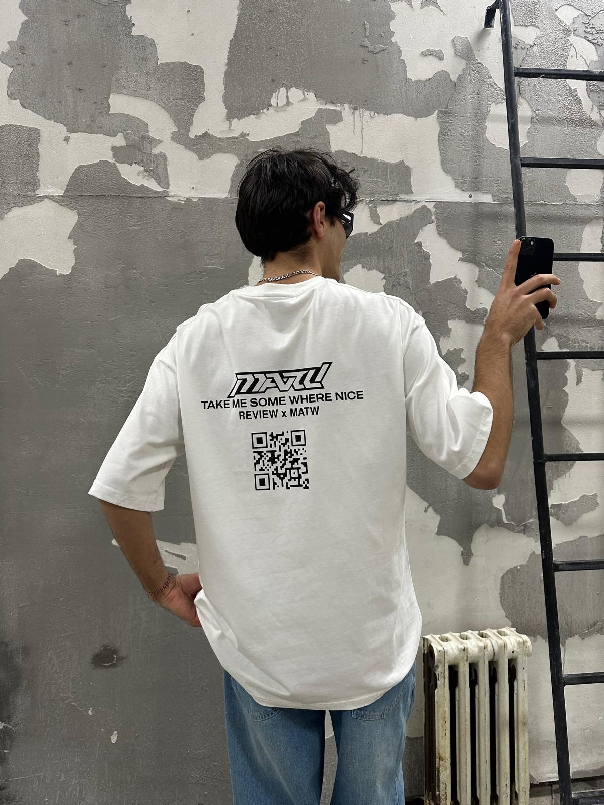 Review Qr Print White T-Shirt 