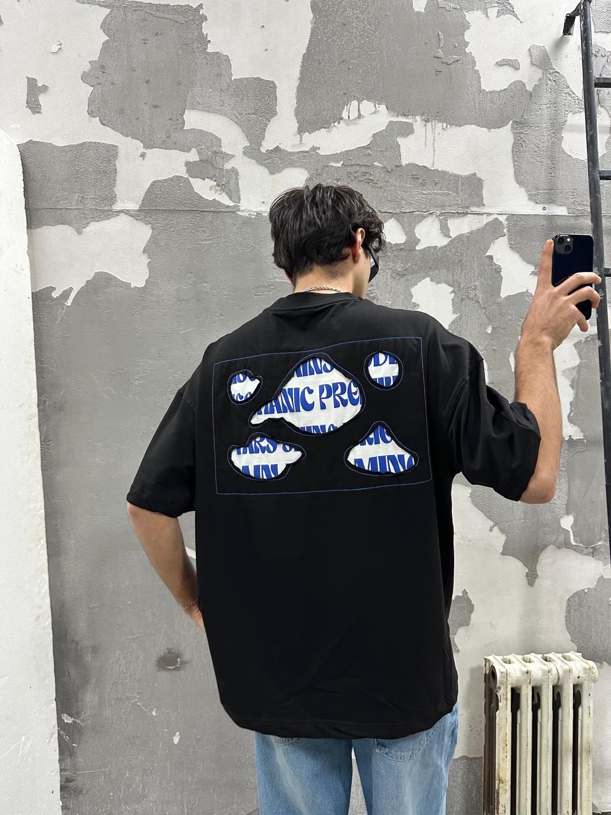 Mechanic Back Print Black T-Shirt