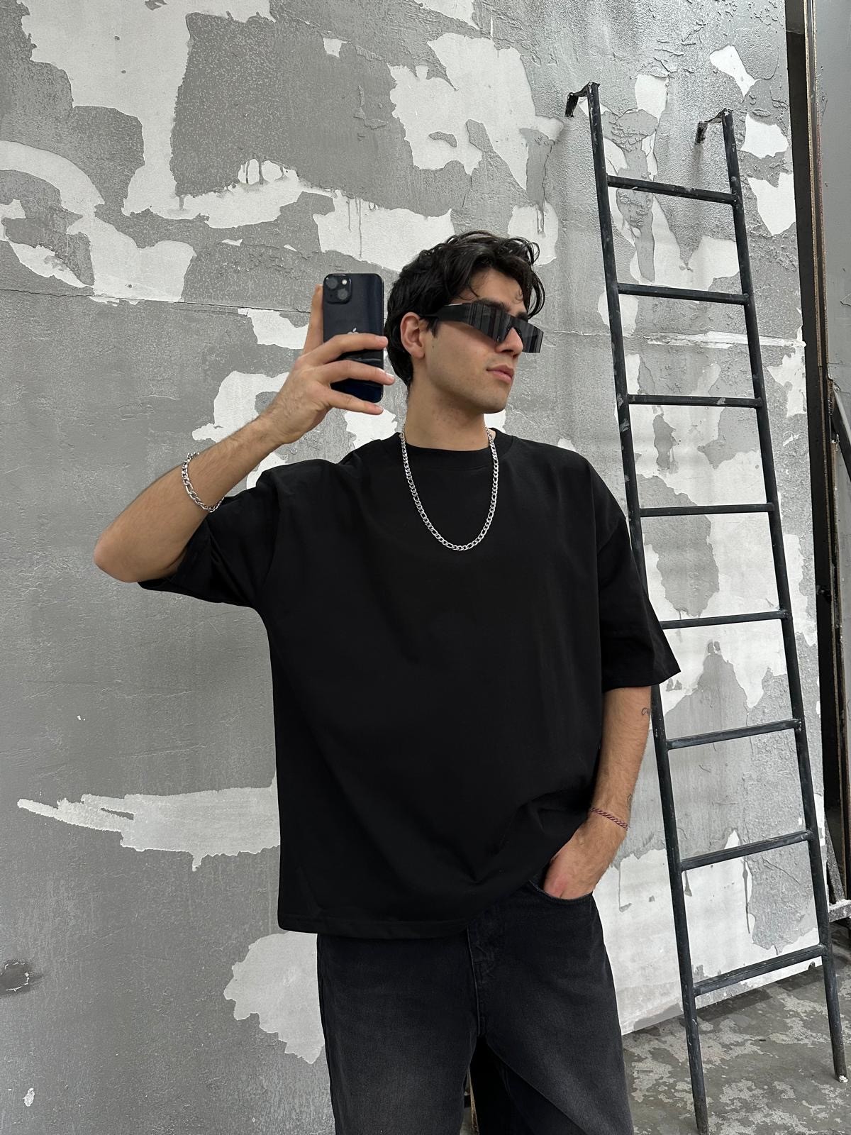 Siyah Oversize Basic T-Shirt