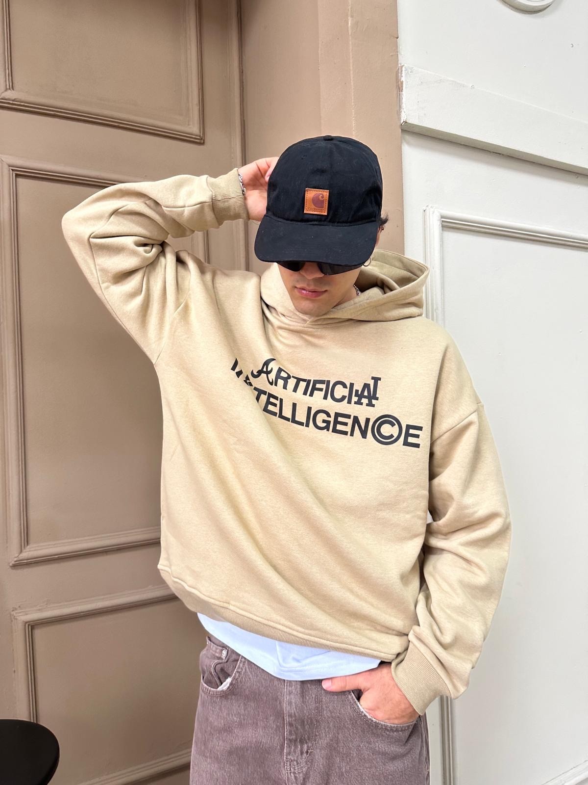 Art Brown Oversize Hoodie