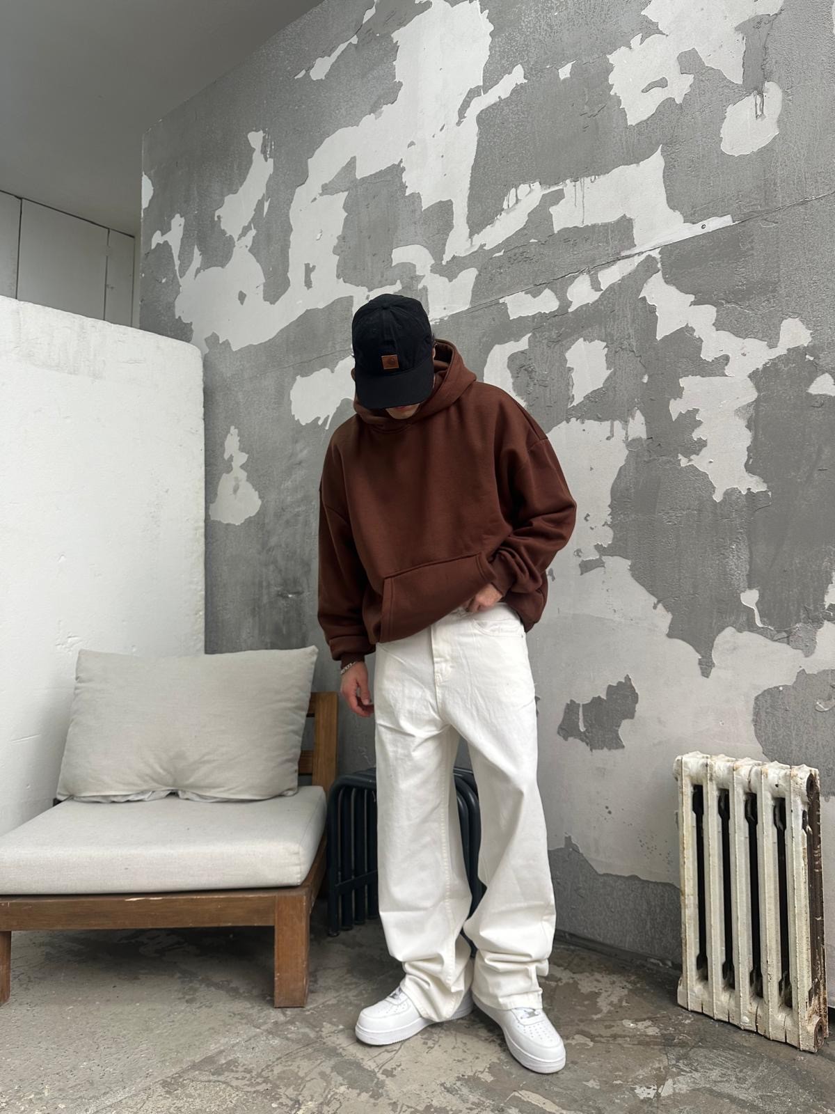 Brown Basic Oversize Hoodie