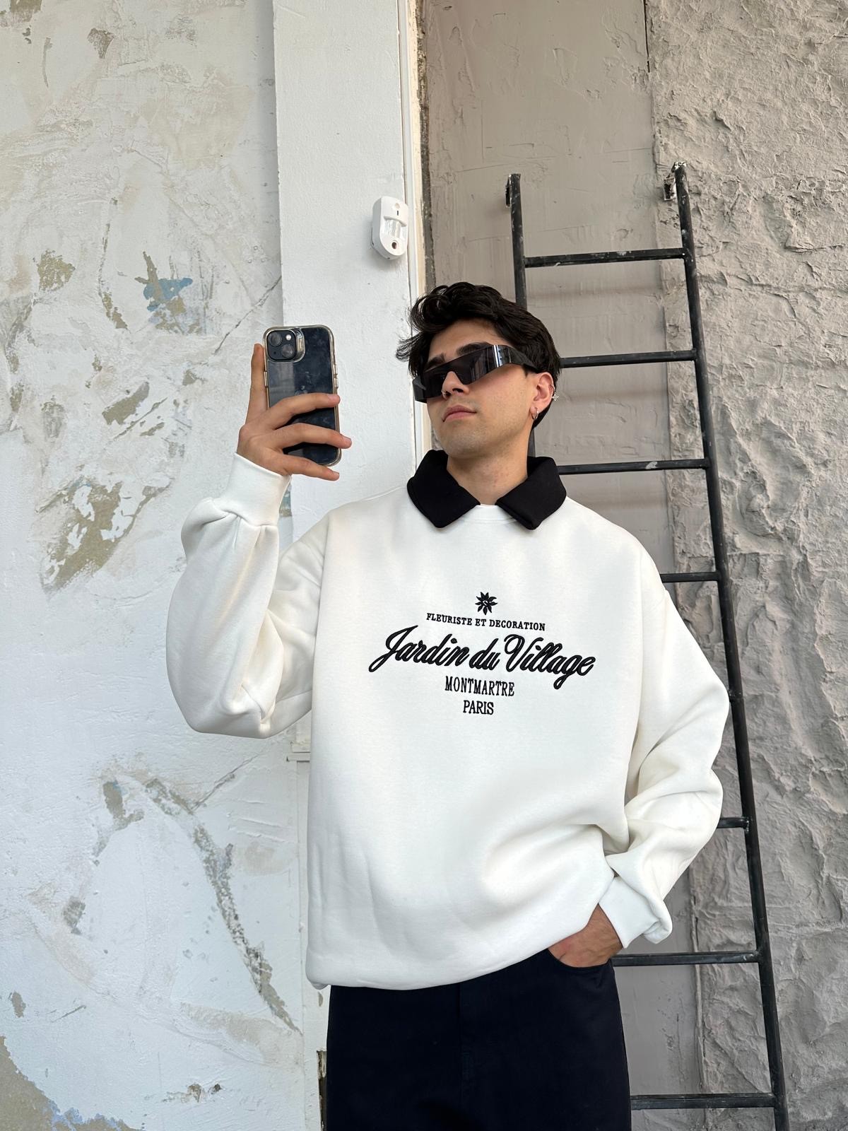 Montmare Beyaz Oversize Sweatshirt